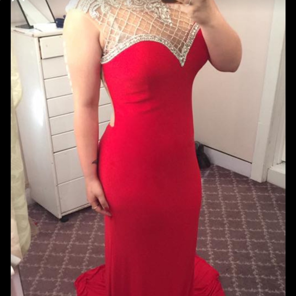 Red Sequined Dress